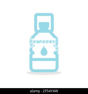 Icona bottiglia grande d'acqua. Contenitore in plastica. Illustrazione vettoriale, design piatto Illustrazione Vettoriale