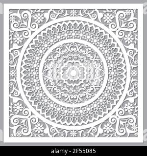 Tradizionale marocchino vettore apertura disegno mandala ispirato dal vecchio Sculture in legno muro arte motivi dal Marocco Illustrazione Vettoriale