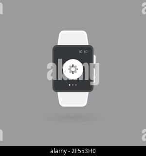 Orologio intelligente isolato. Icona dello strumento di impostazione. Illustrazione vettoriale, design piatto Illustrazione Vettoriale