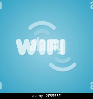 Segnale WiFi. Sfondo sfumato. Illustrazione vettoriale, design piatto Illustrazione Vettoriale