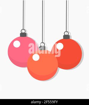Natale baubles ornamenti appesi. Illustrazione vettoriale Illustrazione Vettoriale