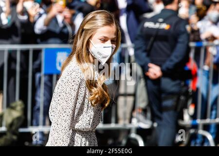Madrid, Spagna. 24 Marzo 2021. **NESSUNA SPAGNA** la principessa Leonor partecipa al 30° anniversario dell'istituto Cervantes presso l'ufficio dell'istituto Cervantes a Madrid, Spagna, il 24 marzo 2021. Credit: Jimmy Olsen/Media Punch/Alamy Live News Foto Stock