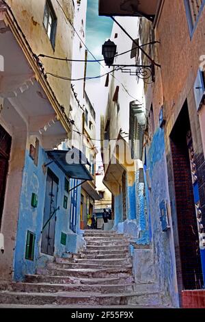 Scena di strada nel centro storico Medina Tangeri, Marocco, Africa del Nord, marocchino, Foto Stock