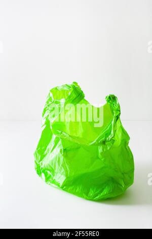 Monouso sacchetto di plastica, il riciclaggio dei rifiuti, questioni ambientali Foto Stock