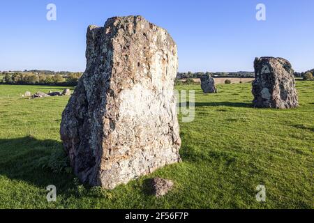 Stanton Drew Stone Circle (la seconda più grande cerchio di pietra in Gran Bretagna) risalente 3000-2000BC vicino a Stanton Drew, Somerset REGNO UNITO Foto Stock