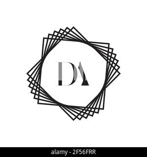 Modello vettoriale iniziale del design del logo da della lettera monogramma. Logo DA Letter Foto Stock