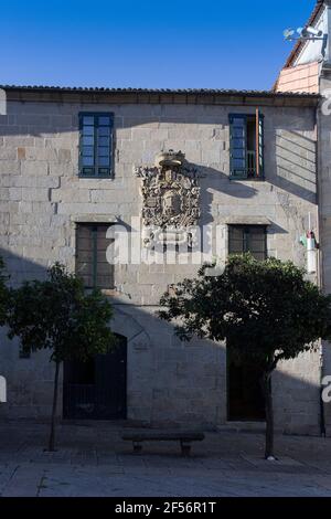 Edifici storici in pietra, in Galizia Spagna Foto Stock