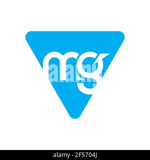 DESIGN con logo MG Letter. Icona del logo MG con lettere iniziali. Lettera astratta MG M G modello minimo di disegno del logo. M G Letter design vettoriale con colori neri. Foto Stock