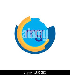 DESIGN con logo MG Letter. Icona del logo MG con lettere iniziali. Lettera astratta MG M G modello minimo di disegno del logo. M G Letter design vettoriale con colori neri. Foto Stock