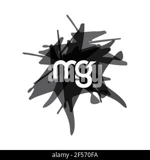 DESIGN con logo MG Letter. Icona del logo MG con lettere iniziali. Lettera astratta MG M G modello minimo di disegno del logo. M G Letter design vettoriale con colori neri. Foto Stock