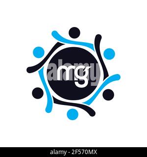 DESIGN con logo MG Letter. Icona del logo MG con lettere iniziali. Lettera astratta MG M G modello minimo di disegno del logo. M G Letter design vettoriale con colori neri. Foto Stock