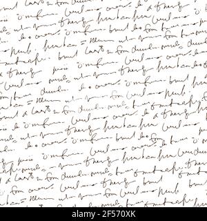 Testo astratto scritto a mano, modello vettoriale senza giunture, script vettoriale monocromatico isolato su sfondo bianco Illustrazione Vettoriale
