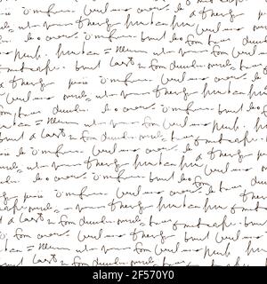 Testo astratto scritto a mano, modello vettoriale senza giunture, script vettoriale monocromatico isolato su sfondo bianco Illustrazione Vettoriale