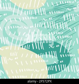 Modello di doodle senza giunture astratto, sfondo dello schizzo di inchiostro disegnato a mano, illustrazione vettoriale Illustrazione Vettoriale