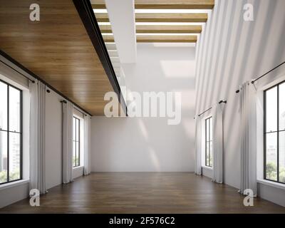 Immagine 3d vuota e moderna della sala interna Foto Stock
