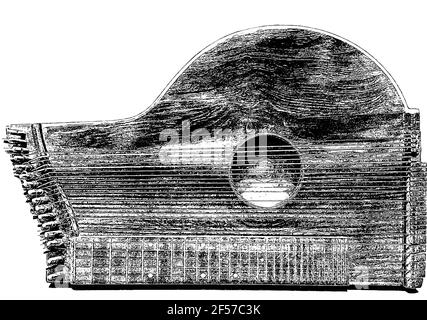 Cetra tradizionale tedesco di strumento musicale. L'inizio di 19 secoli Illustrazione Vettoriale