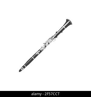 Clarinetto bianco e nero, illustrazione vettoriale Illustrazione Vettoriale