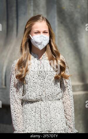 Madrid, Spagna. 24 Marzo 2021. La PRINCIPESSA Crown LEONOR partecipa al 30° anniversario dell'Istituto Cervantes presso l'Istituto Cervantes di Madrid. Credit: Jack Abuin/ZUMA Wire/Alamy Live News Foto Stock