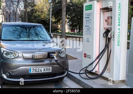 22 distretto di @ a Barcellona, auto elettrica, Catalogna, Spagna. Foto Stock