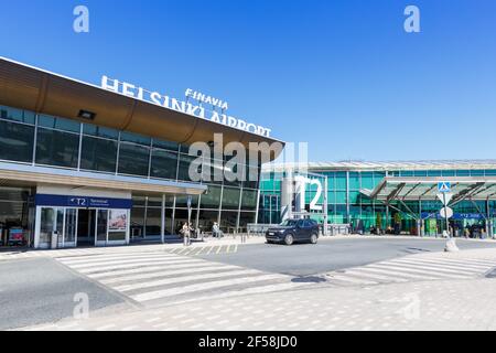 Helsinki, Finlandia - 25 maggio 2018: Aeroporto di Helsinki, terminal 2 HEL in Finlandia. Foto Stock