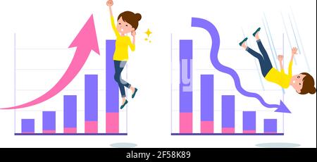Una serie di donne che esprimono prestazioni e prestazioni in alto.IT vettoriale arte così facile da modificare. Illustrazione Vettoriale
