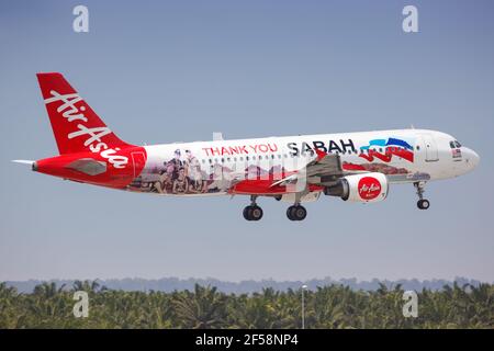 Kuala Lumpur, Malesia – 21. Gennaio 2018: All'aeroporto di Kuala Lumpur (KUL) in Malesia. Airbus è un produttore di aeromobili di Tolosa, Francia. Foto Stock