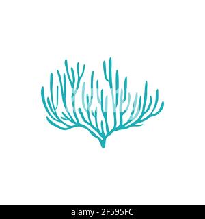 Corallo in morbida pelle con bordo affilato e icona isolata Illustrazione Vettoriale