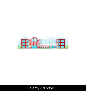 Edificio scolastico, università o università, istruzione Illustrazione Vettoriale