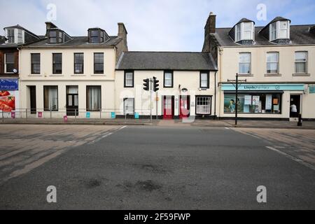 Sanquhar, Dumfries & Galloway, Scozia, Regno Unito. 22 Mar 2021. L'ufficio postale sull'High St il più antico ufficio postale del mondo fondato nel 1712 Foto Stock