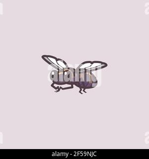 Fly illustrazione. insetto cartoon premium Illustrazione Vettoriale
