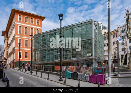 L'ingresso moderno di Teodosio Cistern (Serefiye Sarnici) a Istanbul, Turchia Foto Stock