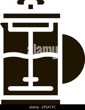 Premere l'icona teapot Vector Glyph Illustration Illustrazione Vettoriale