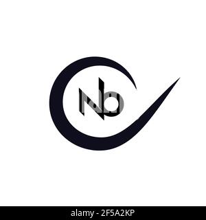 Innovativo logo NB iniziale professionale e logo BN. Lettera BN NB Monogramma minimale elegante. Simbolo e simbolo dell'alfabeto artistico Premium Business Foto Stock