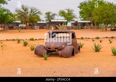 Relitto nel Parco Nazionale Namib Naukluft a Betta, Namibia, Africa Foto Stock