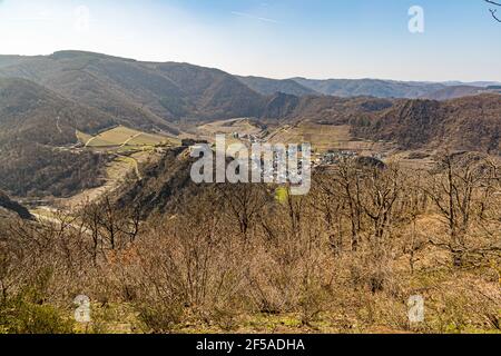 Castello di Saffenburg sull'Ahr a Rech, Germania Foto Stock