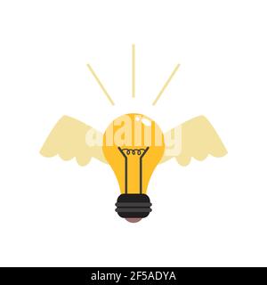 Illustrazione vettoriale. Una lampadina dai raggi luminosi. Decorazione per biglietti d'auguri, stampe per abiti, poster. Illustrazione Vettoriale