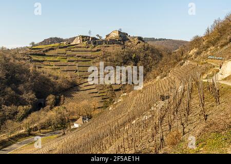 Castello di Saffenburg sull'Ahr a Rech, Germania Foto Stock