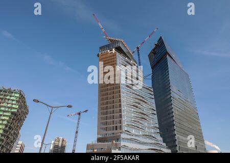 DUO TORRI DI JEAN NOUVEL Foto Stock