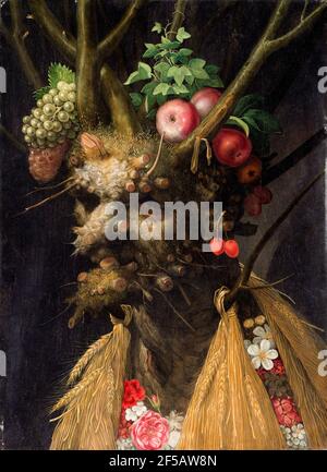 Giuseppe Arcimboldo - quattro stagioni in una testa - c. 1590 Foto Stock