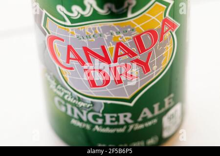 Canada Dry Ginger Ale soda logo lattina Foto Stock