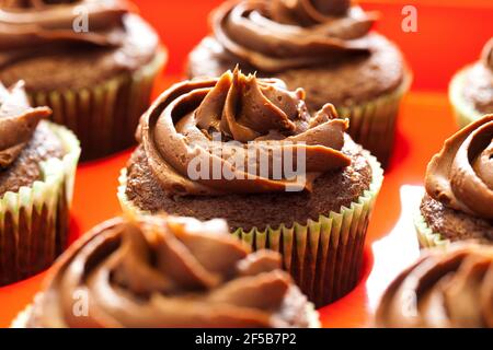 In casa tortini di cioccolato Foto Stock