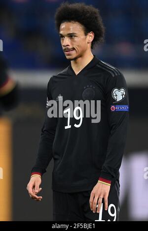 Duisburg, Germania. 25 Marzo 2021. Leroy Sane (Germania). GES/Fussball/WM-Qualifikation: Germania - Islanda, 25.03.2021 Calcio/Calcio: Coppa del mondo match di qualificazione: Germania vs Islanda, Duisburg, Germania, 25 marzo 2021 | usage worldwide Credit: dpa/Alamy Live News Foto Stock