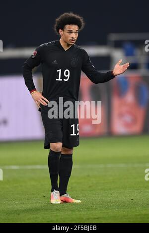 Duisburg, Germania. 25 Marzo 2021. Leroy Sane (Germania). GES/Fussball/WM-Qualifikation: Germania - Islanda, 25.03.2021 Calcio/Calcio: Coppa del mondo match di qualificazione: Germania vs Islanda, Duisburg, Germania, 25 marzo 2021 | usage worldwide Credit: dpa/Alamy Live News Foto Stock