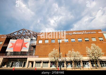 Chicago, Illinois Stati Uniti. Il Chicago History Museum si trova a Lincoln Park, in North Avenue e Clark Street. Foto Stock