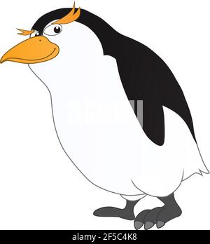 Illustrazione cartoon di un simpatico pinguino imperatore Foto Stock