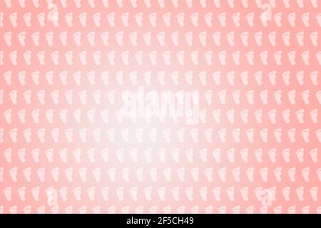 Sfondo piedi footprint piedi nudi suola simbolo rosa motivo bianco logo design modello dono isolato sito web struttura materiale tessuto carta clos Foto Stock