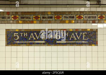 Geografia / viaggio, Stati Uniti, New York, New York City, Stazione della Metropolitana 42nd Street, Midtown Manhattan, New Y, diritti aggiuntivi-clearance-Info-non-disponibile Foto Stock