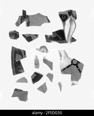 Attico Red-Figure Mule's Head Rhyton Fragment (parte di 81.AE.216.A). Attribuito al Pittore Brygos (Greco (Attico), attivo circa 490 - 470 a.C.) Foto Stock