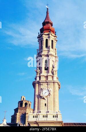 Torre la Seo. Saragozza, Aragona, Spagna. Foto Stock