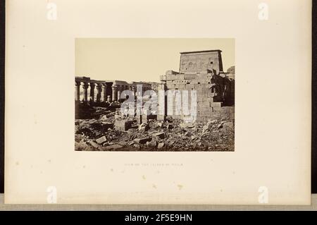 Vista sull'isola di Philae. Francis Frith (inglese, 1822 - 1898) Foto Stock